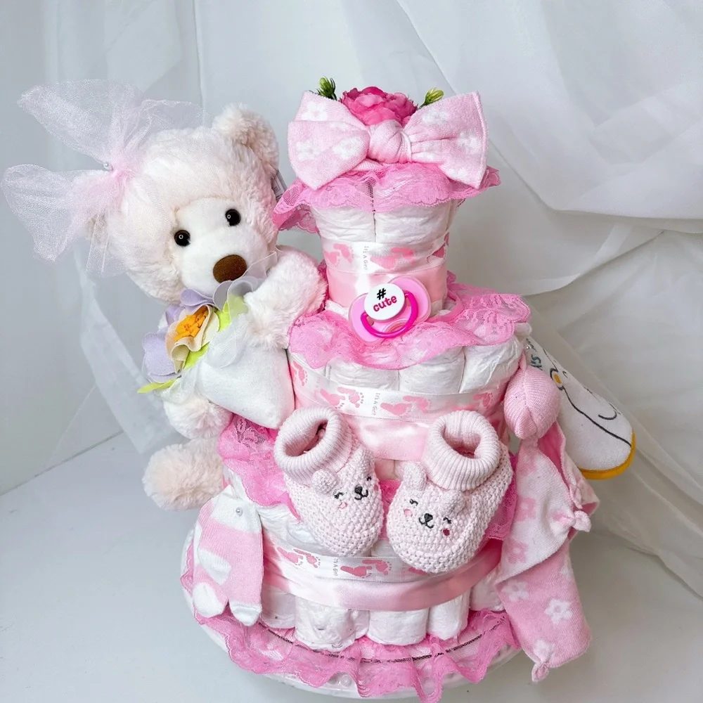 Baby Bear Diaper Cake, Baby Shower Gift